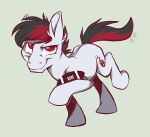 2013 american_football ball black_hair cel_shading closed_smile cutie_mark dated digital_drawing_(artwork) digital_media_(artwork) earth_pony equid equine fan_character feet feral fur graystripe64 green_background grey_body grey_fur gridiron_blitz hair hasbro hi_res holding_ball holding_object hooves horse male mammal mane mouth_closed multicolored_hair my_little_pony pony quadruped red_eyes red_hair shaded short_hair signature simple_background smile solo sport tail two_tone_hair