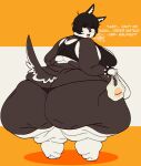  2021 absurd_res alternate_version_at_source anthro back_rolls belly big_breasts big_butt biped black_clothing black_eyes black_hair black_panties black_shirt black_tank_top black_topwear black_underwear bodily_fluids bottom_heavy bracelet breasts burger burping butt canid canine canis cellulite clothed clothing collar crop_top domestic_dog english_text fangs fast_food fat_arms fat_legs fat_rolls female food full-length_portrait fur grey_body grey_fur hair half-closed_eyes hi_res holding_bag holding_food holding_food_container holding_object huge_butt hyper hyper_butt hyper_hips inner_ear_fluff jewelry kafekafei looking_at_viewer looking_back looking_back_at_viewer mammal morbidly_obese morbidly_obese_anthro morbidly_obese_female multicolored_body multicolored_fur narrowed_eyes obese obese_anthro obese_female overweight overweight_anthro overweight_female panties plastic_bag portrait rear_view saliva saliva_string sasha_(kafekafei) shirt short_hair simple_background solo sound_effects spiked_bracelet spikes standing sweat tail talking_to_viewer tank_top teeth text tongue tongue_out topwear tuft two_tone_body two_tone_fur underwear weight_gain white_body white_fur 