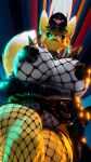 3d_(artwork) 4_fingers 4k 9:16 abstract_background absurd_res anthro arm_under_breasts bandai_namco big_breasts black_claws black_clothing black_hat black_headwear black_latex black_leather black_lips black_nose black_sclera blue_eyes breasts canid canine claws clothed clothing collar crossed_legs digimon digimon_(species) digital_media_(artwork) ear_piercing ear_ring facial_markings female female_anthro fever-dreamer fingers fishnet_clothing fishnet_legwear fishnet_topwear fluffy fluffy_tail fur gloves glowing glowing_eyes handwear harness hat head_markings headgear headwear hi_res hoop_ear_ring jacket latex latex_clothing latex_gloves latex_handware latex_handwear legwear lips looking_at_viewer looking_down looking_down_at_viewer low-angle_view mammal markings pasties piercing ring_piercing selfie solo symbol tail taomon taomon_(dogzeela) topwear white_body white_fur yellow_body yellow_fur