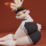 1:1 anthro butt female generation_8_pokemon hand_on_leg hand_on_thigh hi_res lagomorph looking_at_viewer mammal meta64dd nintendo pokemon pokemon_(species) presenting presenting_hindquarters scorbunny scorbunny_(valorlynz) sitting solo