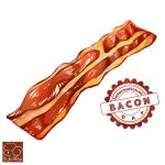  artist_logo bacon food food_focus food_name highres meat no_humans original simple_background white_background yuki00yo 