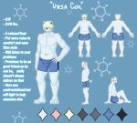  absurd_res anthro bear clothed clothing english_text hair hair_over_eyes hi_res male mammal model_sheet partially_clothed polar_bear slightly_chubby solo text unknown_artist ursa_cox ursine 