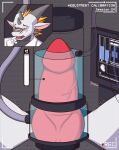  animated anthro clothing coat dragon first_person_view genitals lab_coat loop machine male milking_machine penile penis penis_milking senphyro short_playtime simple_background solo topwear 