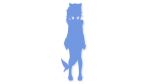  1girl animal_ears bad_source blue_theme fins fish_tail full_body gawr_gura highres hololive hololive_english monochrome official_art silhouette solo standing tail white_background 