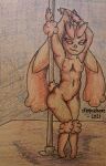  2021 absurd_res anthro bedroom_eyes breasts colored_pencil_(artwork) curvy_figure dancing ears_down english_text eyebrows female graphite_(artwork) hair hi_res knock-kneed lagomorph long_ears lopunny mammal marker_(artwork) mixed_media narrowed_eyes navel nintendo nude pencil_(artwork) pink_eyes pivoted_ears pok&eacute;mon pok&eacute;mon_(species) pole pole_dancing pubic_mound raised_arm raised_tail seductive shiny_pok&eacute;mon small_breasts solo solo_focus stage standing text thick_thighs traditional_media_(artwork) video_games xterpsichore_(artist) 