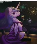  2020 absurd_res english_text equid equine female feral fireworks friendship_is_magic hasbro hi_res holiday_message holidays horn mammal my_little_pony new_year night nookprint princess_celestia_(mlp) sitting solo text wine_glass winged_unicorn wings 