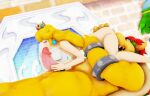  3d_(artwork) 69_position anthro balls blonde_hair blue_eyes bowser breasts butt crown digital_media_(artwork) duo exhibitionism female genitals hair hi_res horn human human_on_anthro interspecies koopa licking male male/female malicekira mammal mario_bros nintendo nipples oral penile penis penis_lick princess_peach scalie sex shell spiked_balls spikes spikes_(anatomy) tongue tongue_out video_games 