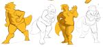  alphys anthro belly blush breasts buckteeth chubby_anthro chubby_female clothed clothing eyes_closed eyewear female glasses hand_on_hip leaning leaning_forward lizard navel_outline non-mammal_breasts one-piece_swimsuit open_mouth open_smile overweight overweight_anthro overweight_female reptile scalie simple_background slightly_chubby smile solo standing swimwear teeth thick_tail thick_thighs undertale vanire video_games wide_hips 