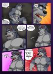  &lt;3 abs anthro blue_eyes canid canine canis comic curious ears_down english_text flaccid fur genitals gervic_(vju79) glans grey_body grey_fur hand_on_nipple humanoid_genitalia humanoid_penis looking_pleasured male mammal muscular muscular_anthro muscular_male nipple_fetish nipple_pinch nipple_play onomatopoeia open_mouth pecs penis pinch pivoted_ears profanity shocked simple_background solo sound_effects surprise text tongue tongue_out vju79 wolf zoom_lines 