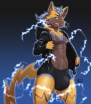  absurd_res anixis anthro athletic big_bulge bulge clothing conditional_dnp electricity hi_res kami_the_cat leather legendary_pok&eacute;mon male nintendo pok&eacute;mon pok&eacute;mon_(species) solo underwear video_games zeraora 