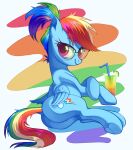 abstract_background beverage blue_body blue_fur butt cloud crossed_hooves cutie_mark equid equine eyelashes eyewear female feral food friendship_is_magic fruit fur glass hair hooves lightning_bolt lime long_hair looking_at_viewer mammal multicolored_hair my_little_pony pegasus pink_eyes plant ponytail rainbow rainbow_dash_(mlp) rainbow_hair shadow simple_background smile solo straw sunglasses toroitimu white_background wings 