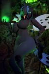 3d_(artwork) anthro arthropod big_breasts breasts cel_shading changeling digital_media_(artwork) equid female friendship_is_magic hasbro hi_res mammal my_little_pony queen_chrysalis_(mlp) shaded solo tagme thick_thighs tongue tongue_out yamimarik1994 