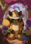  2021 absurd_res anthro brown_body brown_fur canid canine clothing detailed_background eyes_closed flaccid fur genitals handshots hat headgear headwear hi_res humanoid_hands kemono league_of_legends male mammal outside penis raccoon_dog riot_games solo tanuki teemo_(lol) video_games 