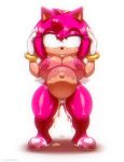  amy_rose angelauxes anthro belly big_belly bodily_fluids clothing cum cum_in_pussy cum_inside dizzy eulipotyphlan female genital_fluids hedgehog lingerie mammal solo sonic_the_hedgehog_(series) 