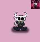  blush female genitals hollow_knight pulling_up_shirt pussy shocked solo spread_legs spreading team_cherry vessel_(species) video_games 