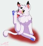  absurd_res blue_pawpads blush domestic_cat felid feline felis female feral heart_marking hi_res licking lunaria_(yakushishi) mammal neck_tuft open_mouth pawpads self_lick solo suggestive sweetreat tongue tongue_out tuft 