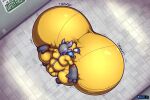  2020 3:2 4_fingers ambiguous_species anthro araidian_(artist) balls belly big_balls big_belly big_bulge big_butt big_penis bulge butt clothing english_text fingers full-body_clothing gas_tank genitals gloves hallway handwear hi_res huge_balls huge_bulge huge_butt huge_penis hyper hyper_balls hyper_bulge hyper_butt hyper_genitalia hyper_penis male penis poster slightly_chubby smile solo text tongue tongue_out walking zero_(redpyrodragon) 