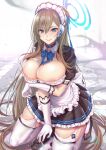  angel blue_archive breast_hold garter maid no_bra stockings tagme thighhighs tsang_yu_chun 