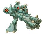  1boy black_eyes colored_sclera extra_eyes full_body garrett_hanna gen_3_pokemon gun highres holding holding_gun holding_weapon huge_weapon ironsights metagross monster_hunter pokemon red_sclera solo spiked_armlet spikes weapon white_background 