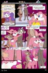  3_toes 4_fingers anthro babs_bunny breasts buster_bunny clothed clothing comic dam_(artist) dialogue english_text engrish feet female fifi_la_fume fingers group hi_res lagomorph leporid male mammal mephitid plantigrade rabbit skunk speech_bubble text tiny_toon_adventures toes toons toony train vehicle warner_brothers 