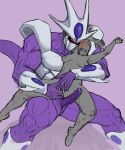  2020 5_fingers absurd_res alien animal_genitalia blush bodily_fluids breasts cooler_(dragon_ball) digital_media_(artwork) dragon_ball dragon_ball_z dripping erection female fingering fingers frieza_race genital_fluids genital_slit genitals hi_res human human_on_humanoid humanoid interspecies larger_male male mammal muscular muscular_humanoid muscular_male nipples not_furry pencilbrusch penis precum precum_drip purple_body purple_penis red_eyes simple_background size_difference slit smaller_female spread_legs spreading standing sweat 