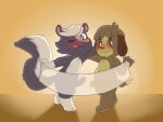  animal_crossing canid canine canis censored digby_(animal_crossing) discord_(app) domestic_dog kicks_(animal_crossing) mammal mephitid nintendo nude shadow_play skunk unboxyguy video_games 