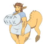  big_breasts breasts cleavage clothed clothing dragon female hi_res huge_breasts jindragowolf mega_milk meme simple_background solo thick_thighs white_background wide_hips 