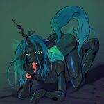  absurd_res all_fours anthro anthrofied arthropod bedroom_eyes bodily_fluids butt changeling currentlytr_ash drooling female friendship_is_magic hi_res my_little_pony narrowed_eyes pupils queen_chrysalis_(mlp) saliva seductive slit_pupils solo tongue tongue_out 