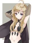  1girl absurdres bangs blonde_hair breasts bridal_gauntlets cape circlet closed_mouth commission commissioner_upload covered_navel fire_emblem fire_emblem_fates fire_emblem_heroes grey_eyes hair_ornament hand_up highres izuminomitsuba jewelry leotard long_hair looking_at_viewer medium_breasts open_toe_shoes ophelia_(fire_emblem) shiny shiny_hair sidelocks skeb_commission solo turtleneck upper_body wavy_hair 