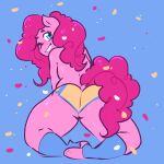  anthro anthrofied big_butt blush butt currentlytr_ash equid equine female friendship_is_magic hi_res kneeling looking_back mammal my_little_pony one_eye_closed pinkie_pie_(mlp) smile solo wink 