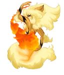  arcanine breasts canine dog female fire growlithe mammal nintendo nude plain_background pok&#233;mon pok&#233;morph pokemon side_boob solo unknown_artist video_games white_background 