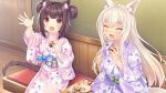  animal_ears bench breasts cat cat_ears cat_tail chocola_(nekopara) chocolate coconut_(nekopara) highres nekopara sayori_(neko_works) tail 