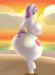  absurd_res anthro anthrofied beach big_breasts big_butt breasts butt coatieyay equid equine female friendship_is_magic hasbro hi_res horn looking_back mammal my_little_pony nude overweight overweight_anthro overweight_female seaside solo sweetie_belle_(mlp) thick_thighs unicorn 