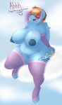  absurd_res anthro anthrofied big_breasts blush breasts clothing coatieyay equid equine female friendship_is_magic genitals hasbro hi_res legwear mammal mature_female my_little_pony overweight overweight_female pegasus pussy thick_thighs thigh_highs windy_whistles_(mlp) wings 