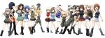  6+girls :d absurdres adapted_costume aiguillette anchovy_(girls_und_panzer) animal ankle_boots anzio_military_uniform aoshidan_school_uniform arm_up armpits arms_behind_head arms_up ass asymmetrical_bangs bangs bc_freedom_military_uniform belt binoculars black_belt black_footwear black_hair black_jacket black_legwear black_neckwear black_ribbon black_shirt black_skirt blonde_hair blue_eyes blue_footwear blue_hair blue_jacket blue_shirt blue_shorts blue_skirt blue_vest blunt_bangs bonple_military_uniform boots braid breasts brown_eyes brown_footwear brown_hair brown_headwear brown_jacket brown_shirt brown_skirt chi-hatan_military_uniform cleavage clenched_hand clenched_hands closed_mouth combat_boots commentary constricted_pupils cross-laced_footwear crossed_arms darjeeling_(girls_und_panzer) dark_skin dark_skinned_female denim denim_shorts dress_shirt drill_hair eclair_(girls_und_panzer) el_(girls_und_panzer) emblem epaulettes eyebrows_visible_through_hair fan fang fighting_stance flexing folding_fan frilled_skirt frills from_behind frown full_body girls_und_panzer girls_und_panzer_gekijouban girls_und_panzer_ribbon_no_musha green_eyes green_hair green_jumpsuit green_legwear green_shirt green_shorts green_skirt gregor_military_uniform grey_jacket grey_legwear grey_pants grin hair_bun hair_intakes hair_over_shoulder hair_ribbon half-closed_eyes hand_in_hair hand_on_hip hand_on_own_head hand_on_own_throat hands_in_pockets head_tilt high_collar high_heel_boots high_heels highres holding holding_animal holding_binoculars holding_fan insignia jacket jajka_(girls_und_panzer) jumpsuit kafka_(girls_und_panzer) kamishima_kanon katyusha_(girls_und_panzer) kay_(girls_und_panzer) keizoku_military_uniform knee_boots koala koala_forest_military_uniform kuromorimine_military_uniform lace-up_boots large_breasts leg_up light_brown_hair long_hair looking_at_viewer looking_to_the_side maginot_military_uniform makeup marie_(girls_und_panzer) mascara micro_shorts microskirt midriff mika_(girls_und_panzer) military military_uniform miniskirt motion_blur multiple_girls navel necktie nishi_kinuyo nishizumi_maho nishizumi_miho no_hat no_headwear one_side_up ooarai_military_uniform open_mouth orange_pants pants pants_under_skirt parted_lips pleated_skirt ponytail pose pravda_military_uniform raglan_sleeves red_eyes red_jacket red_neckwear red_ribbon red_shirt red_skirt ribbon riding_crop sam_browne_belt saunders_military_uniform school_uniform selection_university_military_uniform shimada_arisu shirt short_hair short_jumpsuit shorts simple_background single_braid skin_fang skindentation skirt sleeveless sleeveless_jacket sleeveless_shirt slouch_hat smile smirk socks spade_(shape) st._gloriana&#039;s_military_uniform standing standing_on_one_leg straight_hair suspenders sweatdrop thigh_boots thighhighs tied_hair track_jacket twin_braids twin_drills twintails uniform v-shaped_eyebrows vest walking wallaby_(girls_und_panzer) white_background white_legwear white_shirt white_skirt wing_collar yellow_skirt zipper 