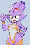  anthro blaze_the_cat blush breasts clothing dialogue domestic_cat felid feline felis female fur headgear headwear hi_res impossible_clothing justdavefnd mammal purple_body purple_fur simple_background sketch small_breasts solo sonic_the_hedgehog_(series) 