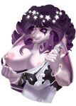  5g anthro areola breasts digital_media_(artwork) female hair hi_res kuroame nipples purple_hair smile solo 