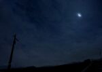  alu.m_(alpcmas) cloud cloudy_sky dark from_below hill house moon moonlight night night_sky no_humans original outdoors power_lines rural scenery signature sky stairs star_(sky) starry_sky utility_pole 