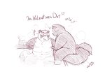  2021 anthro bathing blush canid canine canis domestic_dog duo eyes_closed eyewear giant_panda glasses holidays kemono korokke male male/male mammal overweight overweight_male sitting ursid valentine&#039;s_day 