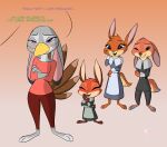  2019 blush clothed clothing crossed_arms dialogue disney ears_down english_text fan_character fully_clothed fur gradient_background grey_body grey_fur hi_res judy_hopps lagomorph leporid mammal offscreen_character pivoted_ears rabbit simple_background skeletonguys-and-ragdolls standing text zootopia 