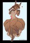  absurd_res anthro braided_hair breasts brown_hair canid canine canis collar curvaceous curvy_figure cynthiafeline erect_nipples erection fox genitals hair herm hi_res intersex mammal multi_tail nipples paws penis pinup pose ryoko_(character) solo voluptuous wolf 