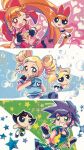  6+girls absurdres akazutsumi_momoko black_hair blonde_hair blossom_(ppg) blue_eyes bow brown_hair bubble bubbles_(ppg) buttercup_(ppg) drill_hair dual_persona fingerless_gloves gloves goutokuji_miyako green_eyes hair_bow heart highres hyper_blossom matsubara_kaoru multiple_girls pink_eyes ponytail powered_buttercup powerpuff_girls powerpuff_girls_z rolling_bubbles short_hair smile spiked_hair star_(symbol) suzuki_(2red_moon3) twin_drills twintails 