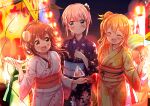  chiyoda_momo hinatsuki_mikan horns kimono machikado_mazoku uneune yoshida_yuuko_(machikado_mazoku) 