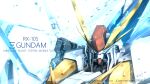  character_name commentary_request english_text green_eyes gundam gundam_hathaway&#039;s_flash looking_at_viewer mecha mobile_suit no_humans pixiv_id science_fiction serike_w snowing solo twitter_username upper_body v-fin wind xi_gundam 