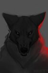  2018 ambiguous_form ambiguous_gender canid canine canis english_text fangs grey_background greyscale itswolven looking_at_viewer mammal monochrome neck_tuft portrait signature simple_background snarling solo text tuft wolf 