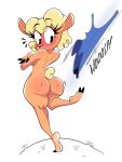  absurd_res anthro blush bodily_fluids bovid butt caprine embarrassed female herny hi_res looking_back looney_tunes mammal nude sheep solo sweat the_bashful_buzzard warner_brothers 