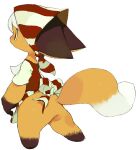  2018 ambiguous_gender anthro canid canine dipstick_limbs fox hair handkerchief hi_res kerchief koki mammal simple_background solo standing white_background white_hair 