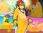  absurd_res aged_up anthro anus balls bandanna big_butt bodily_fluids bowser_jr. bracelet butt clothing digital_media_(artwork) erection genitals hair hi_res horn humanoid_genitalia humanoid_penis jewelry kerchief koopa looking_at_viewer looking_back male mario_bros nintendo nipples nude penis ponytail scalie shell smile solo spiked_bracelet spikes teeth text timidwithapen tongue topwear vein vest video_games 