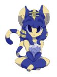  :3 absurdres animal_crossing animal_ears ankha_(animal_crossing) arms_between_legs bandages barefoot between_legs black_eyes blue_eyes blue_fur blue_hair body_fur breasts cat_ears cat_girl cat_paws cat_tail colored_skin commentary dress edwin_(strange_raptor) english_commentary eyebrows_visible_through_hair eyes_visible_through_hair full_body furry grey_dress hair_ornament hand_between_legs highres large_breasts long_hair looking_at_viewer parted_lips paws purple_eyes raised_eyebrows simple_background sitting smile snake_hair_ornament striped_tail tail thick_eyebrows two-tone_fur v_arms white_background yellow_fur yellow_skin 