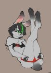  anthro breasts clothing clover_(foxboy83) female foxboy83 fur green_eyes hi_res lagomorph legs_up leporid looking_at_viewer mammal nipples panties rabbit simple_background solo underwear undressing white_body white_fur 